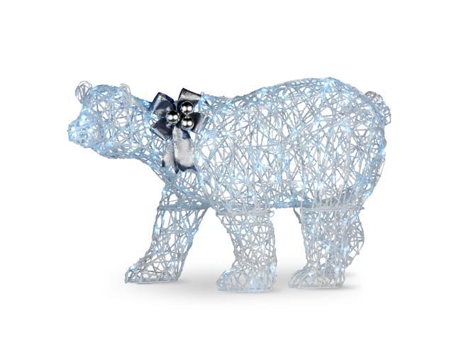 48' Pre-Lit Standing Polar Bear Christmas Decoration - LED Lights