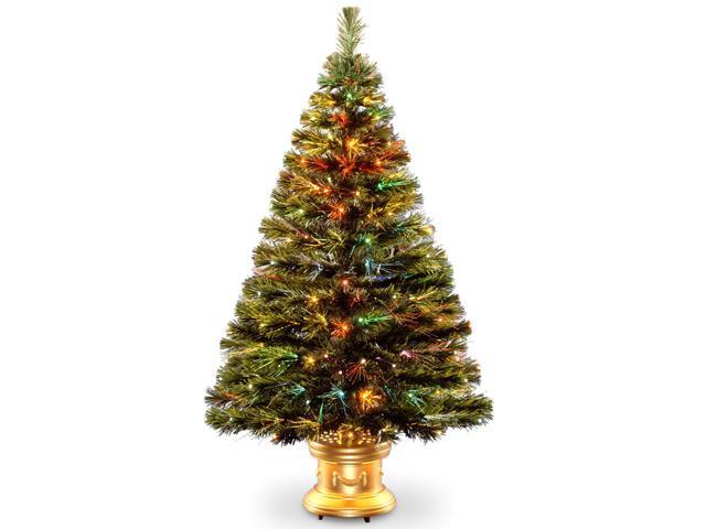 4' Pre-Lit Medium Fiber-Optic Artificial Christmas Tree - Multicolor LED Lights