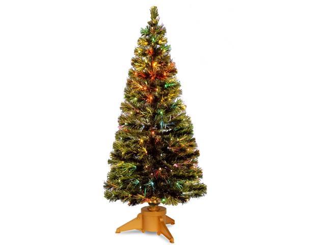 6' Pre-Lit Slim Fiber-Optic Artificial Christmas Tree - Multicolor LED Lights