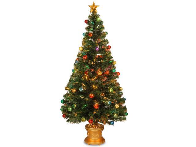 60' Pre-Lit Medium Fiber-Optic Artificial Ornamented Christmas Fireworks Tree - LED Lights