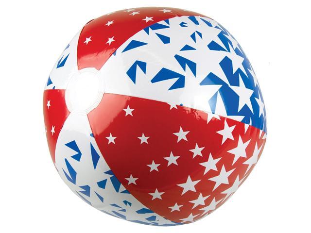 24' Inflatable Red White and Blue Patriotic 6-Panel Swimming Pool and Beach Ball