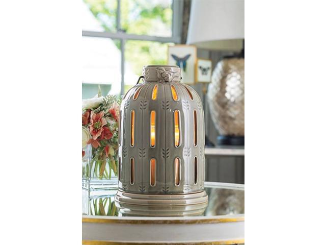 1075' Decorative Laurel Green Finch Birdcage Ceramic Candle Warmer Lantern