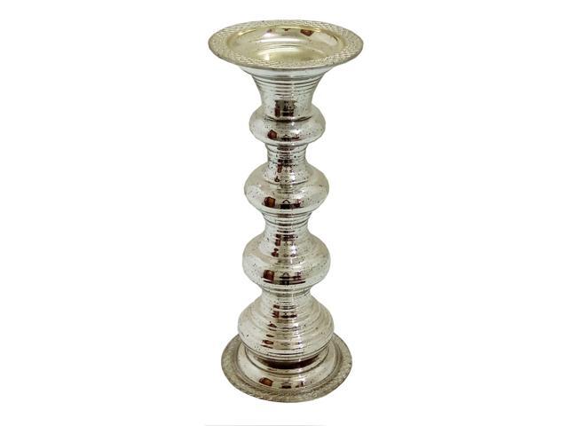 1475' Silver Traditional Antique Pillar Candle Holder