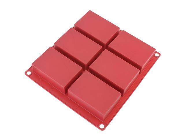 Freshware SP-100RD 6-Cavity Rectangle Premium Silicone Soap Bar and Resin Mold