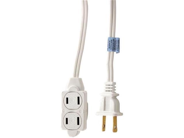 GE 15ft. 3-Outlet Polarized Extension Cord, White – 51962