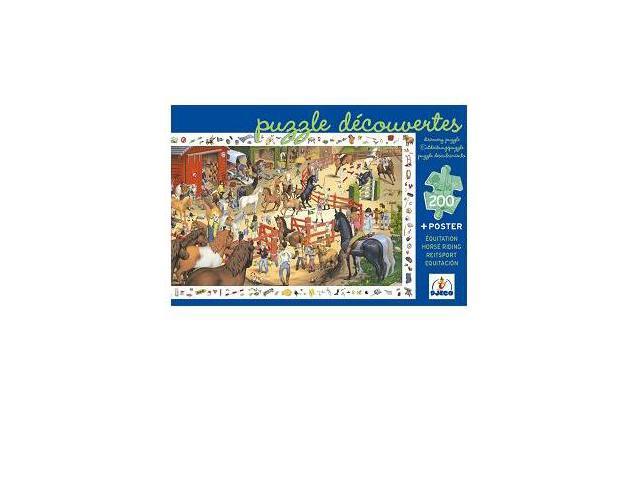 200 Piece Equitation Puzzle Observation & Poster Horses Djeco Sealed