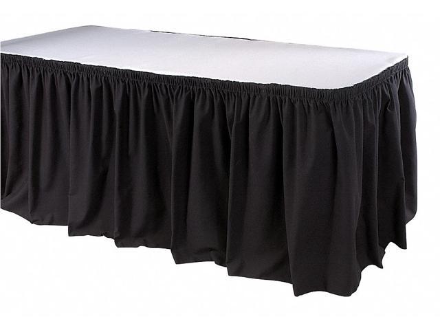 PHOENIX TSKT-21-BK Table Skirting21-1/2 Ft Shirred Black