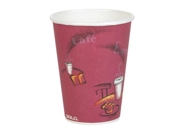 SOLO Cup Company Products - SOLO Cup Company - Bistro Design Hot Drink Cups, Paper, 12 oz., 300/Carton - Sold As 1 Carton - High-performance single-poly cup. - Upscale, coffee-themed appearance. - Ideal for food services.