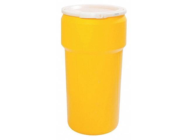 EAGLE 1623 Open Head Transport Drum Polyethylene 20 gal Unlined Yellow