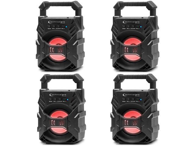 Technical Pro Portable Rechargeable Compact Bluetooth Speaker with LED's USB/FM/TF Lightweight & Compact Design Make it the Perfect On-The-Go