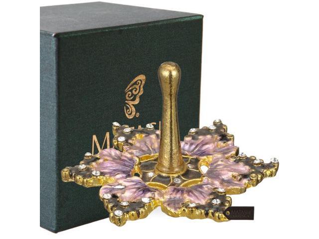Matashi Hand-Painted Purple Grapes Spinning Dreidel Holiday Ornaments (Pewter) Elegant Jewish Décor Hanging Decoration for Family or Personal Use