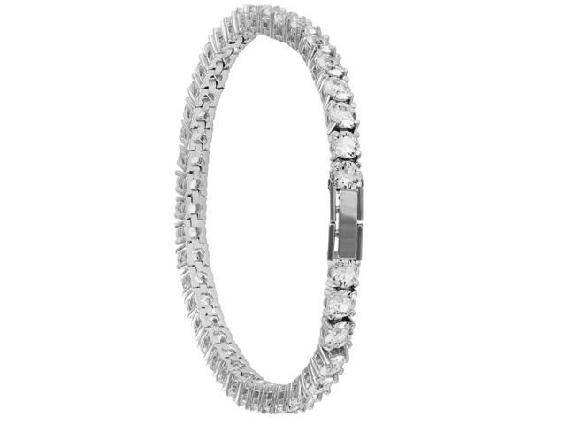 Matashi 18K White Gold Plated Tennis Bracelet with High Quality Crystals