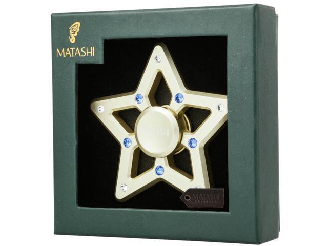 24k Gold Plated Hanging Christmas Tree Star Spinner Ornament w/ Matashi Crystals Holiday Tree Décor Cheerful Hanging Decoration for Seasonal