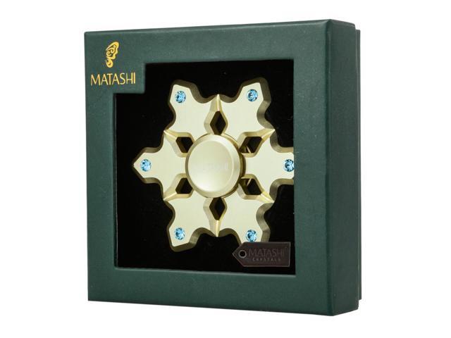 24k Gold Plated Hanging Christmas Tree Snowflake Spinner Ornament w/ Matashi Crystals Holiday Tree Décor Cheerful Hanging Decoration for