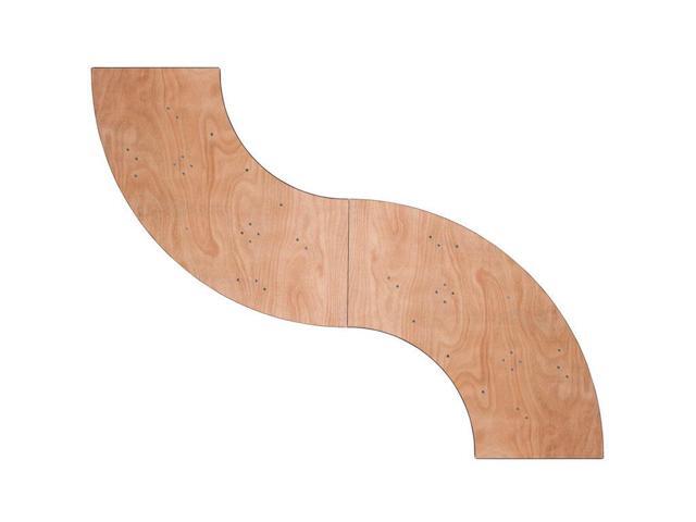 55 ft x 2 ft Serpentine Wood Folding Banquet Table