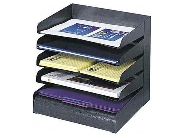 Safco Black Five Tier Steel Desk Tray