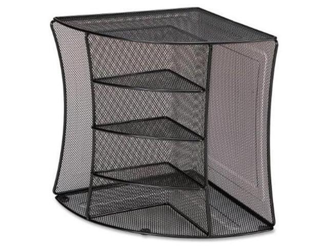 Lorell Corner Desk Organizer 10-7/8'x10-7/8'x13' Black Mesh 95252