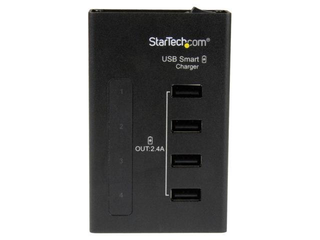StarTech ST4CU424 StarTechcom 4-Port Charging Station for USB Devices - 48W/96A - 48 W Output Power - 120 V AC 230 V AC Input Voltage - 12 V DC