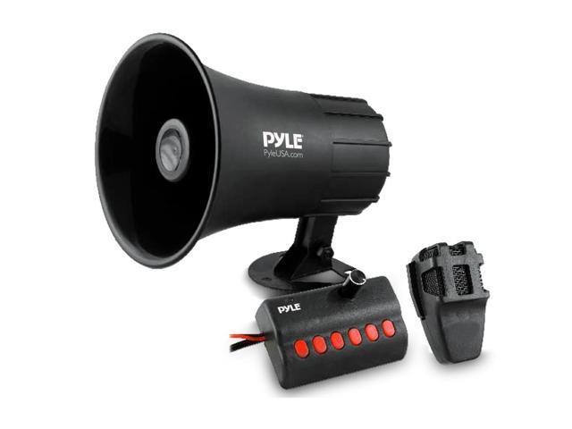 PYLE PSRNTK23 - 6 Tone Sound Car Siren Vehicle Horn w/ Mic PA Speaker System Emergency Sound Amplifier, 30W Emergency Sounds Electric Horn-Hooter, Ambulance, Siren, Traffic Sound, PA Microphone System