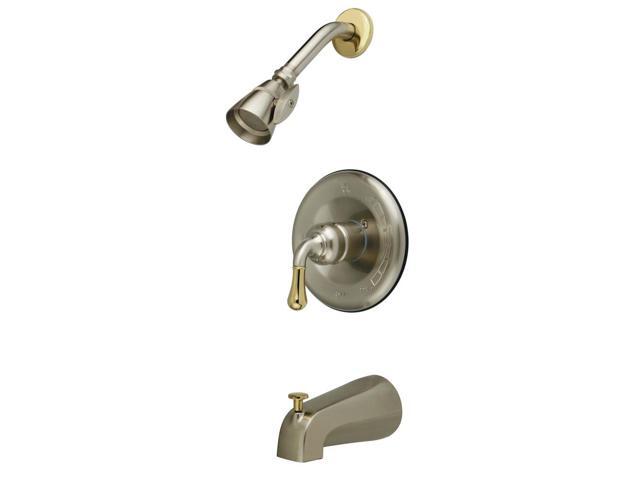 MAGELLAN TUB/SHOWER FAUCET W/SINGLE LEVER HDL-Satin Nickel/Polish Brass Finish