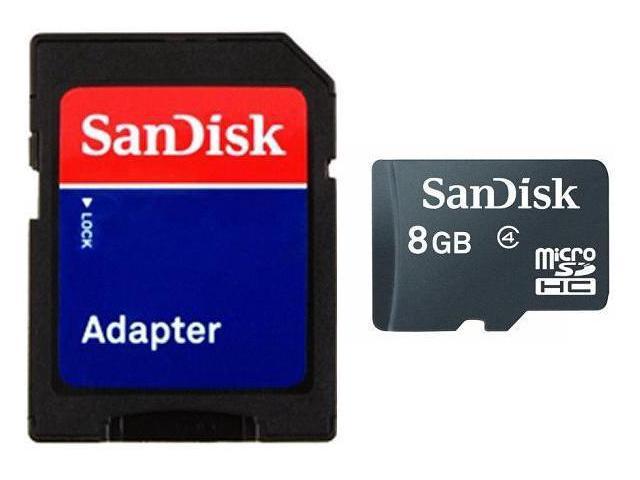 Neweggbusiness Sandisk 8gb 8g Microsd Microsdhc Card Class 4 With Sd Adapter Bulk