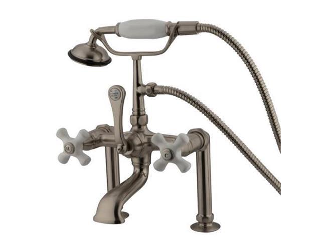 Kingston Brass Cc111T8 Clawfoot Tub Filler With Hand Shower - Brushed Nickel Finish