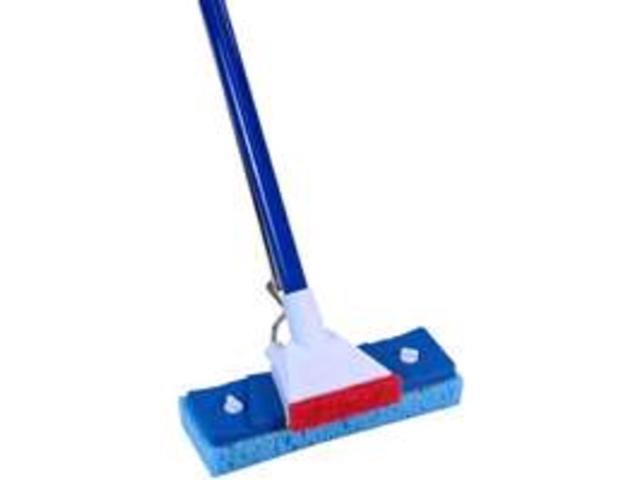 Automatic Sponge Mop 9 x 3 Blue/Yellow Cellulose Head 48' Blue/Gray Steel Handle 454