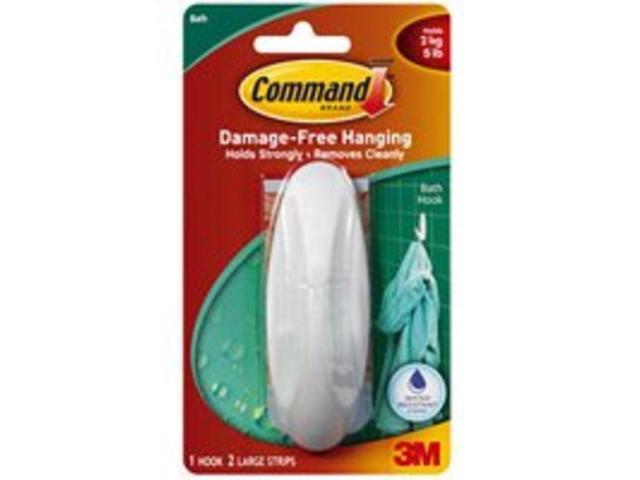 Command Designer Hooks, White, Large, 1 Hook, 2 Strips/Pack