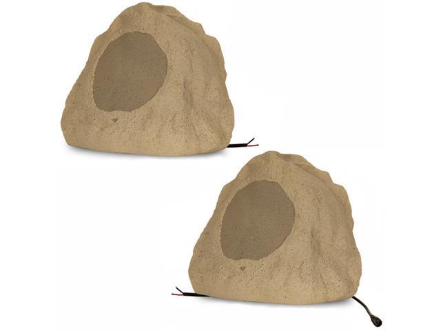 Acoustic Audio RSS6BT Powered Bluetooth Indoor or Outdoor Sandstone 65' Rock Speaker Pair