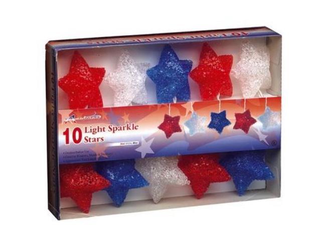 Americana Giant Red White Blue Stars Lights Patriotic Star Sting Light Set
