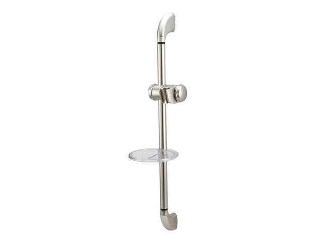 Shower Slide Bar with Soap Dish-Satin Nickel Finish