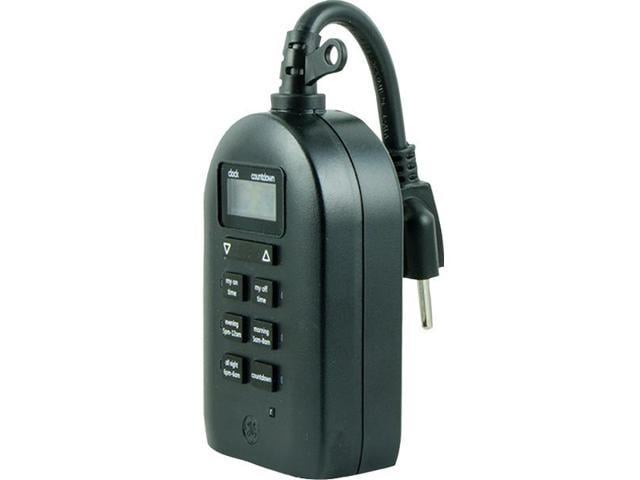myTouchSmart Outdoor Plug-In Digital Simple Preset Timer, Black