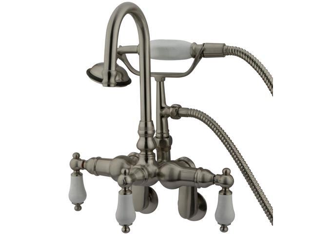Kingston Brass Cc305T8 Clawfoot Tub Filler With Hand Shower - Brushed Nickel Finish
