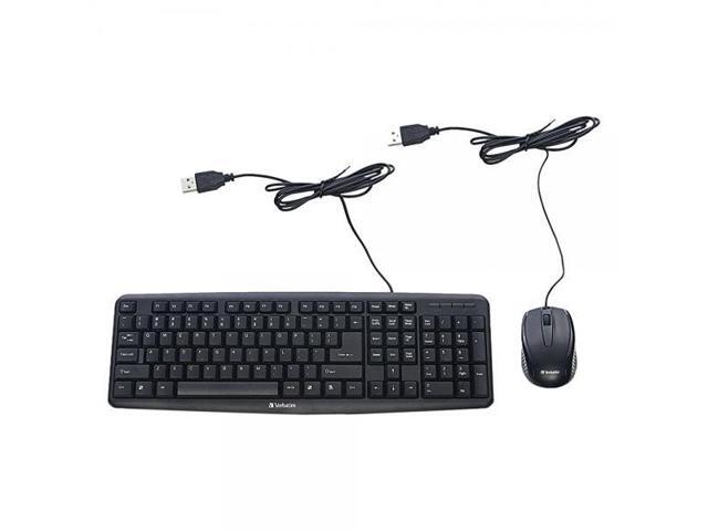 VERBATIM AMERICA LLC SLIMLINE CORDED USB KEYBOARD AND MOUSE-BLACK 99202