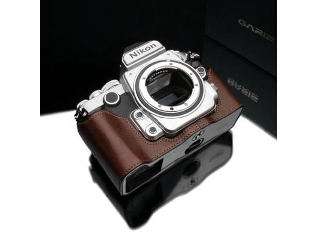 Gariz Genuine Leather XS-CHDFBR Camera Metal Half Case for Nikon DF Brown