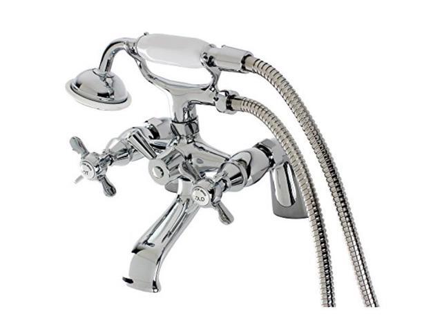 Kingston Brass KS287C Essex 6' Centers Deck Mount Clawfoot Tub Filler with Hand Shower Chrome