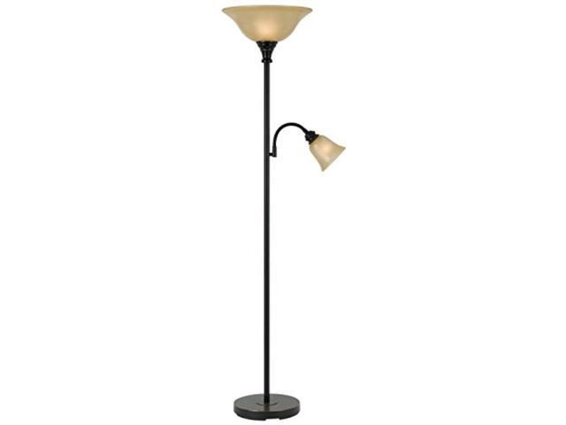 cal lighting bo2391trdb floor lamp with amber glass shades 71' x 12' x 71' dark bronze finish