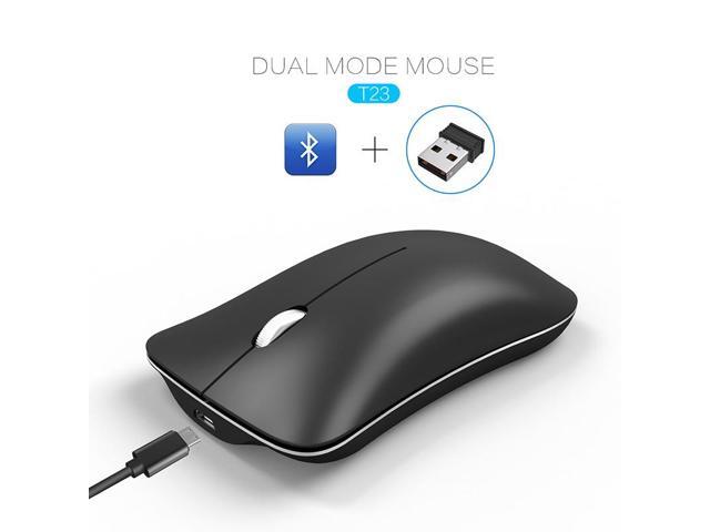 Rechargeable Silent Bluetooth Mouse Dual Mode Bluetooth 24G Wireless Mouse 1600 DPI with 4 Buttons Suitable for Office Games