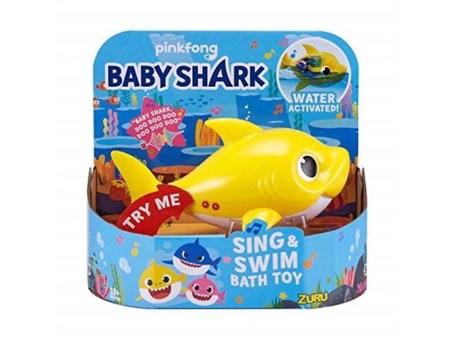 robo alive junior baby shark batterypowered sing and swim bath toy by zuru baby shark yellow