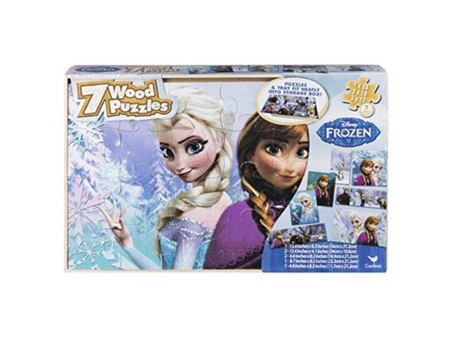 disney frozen 7 wood puzzles in wooden storage box styles will vary
