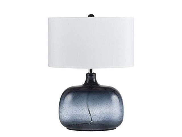 cal lighting bo2263tb christi navy blue glass table lamp
