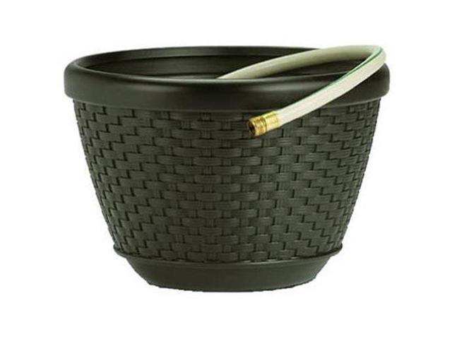 Suncast 100 Ft Brown Resin Wicker Hose Pot HPW100