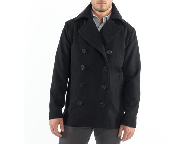 Alpine Swiss Mason Mens Wool Blend Pea Coat Jacket Double Breasted Dress Coat
