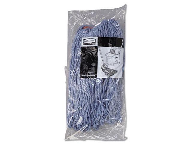 Rubbermaid Commercial Cotton/Synthetic Cut-End Blend Mop Head 16oz 1' Band Blue