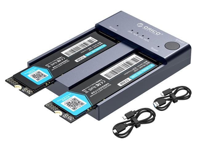 NeweggBusiness - ORICO Dual Bay M.2 Duplicator NVMe Cloner Docking Station USB C 10Gbps with Offline Clone for M Key & M/B Key NVMe PCIE SSD Reader M2P2