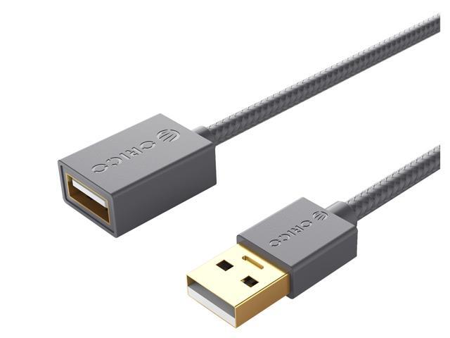 ORICO USB20 to USB 20 Male to Female Extension Cable - Black /Silver with Gold Plated Connectors 164ft-10ft 05m to 3m
