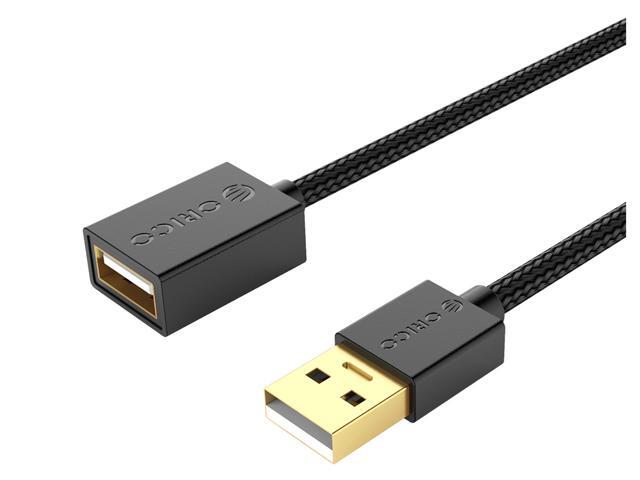 ORICO USB20 to USB 20 Male to Female Extension Cable - Black /Silver with Gold Plated Connectors 164ft-10ft 05m to 3m