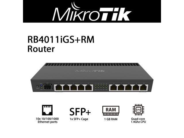 MikroTik RB4011 Ethernet 10-Port Gigabit Router RB4011iGS+RM 