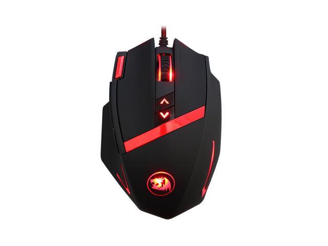 REDRAGON 16400DPI Adjustable Wired Gaming Mouse 9 Programmable Buttons 1 Profile Button 5 Programmable User Profiles Weight Tuning Catridge for PC