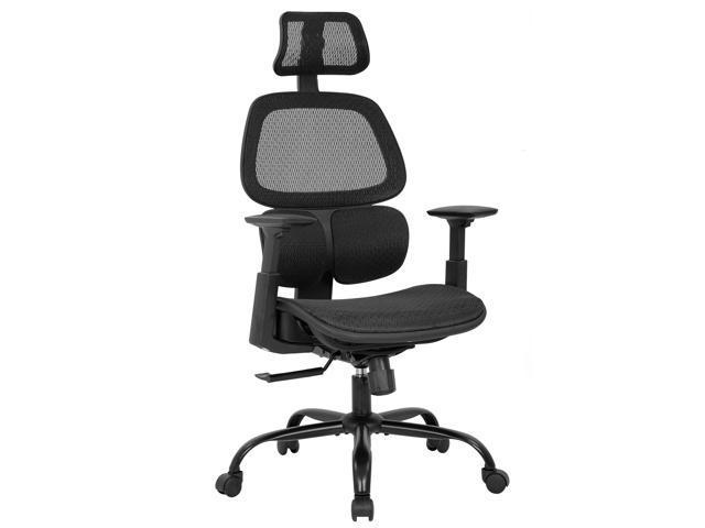 Office Chair Ergonomic Desk Chair Mesh Computer Chair with Arms Lumbar Support Swivel Rolling High Back Task Chair for Men Adults(Black)